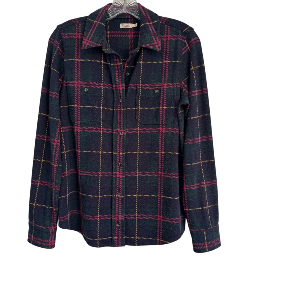 Faherty Women’s Legend Sweater Shirt Outer Limits Plaid Outdoor Cozy Size Small - Picture 2 of 12